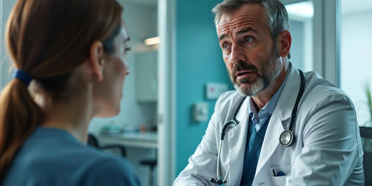 Doctor talking to worried patient